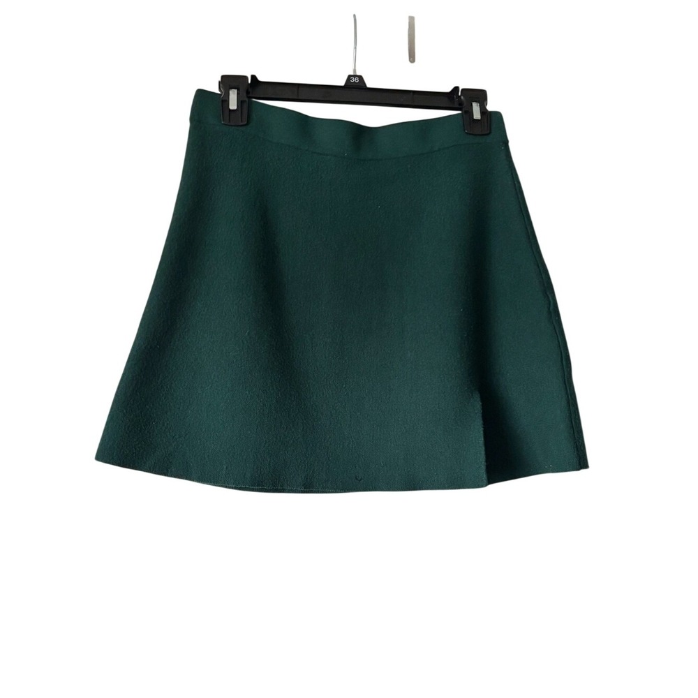 Altar'D State Green Knit Mini A-Line Skirt Elastic Waist Women's Size Large